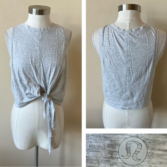 Lululemon Tie Front Tank Top/Heather Grey 26107 - Picture 1 of 6